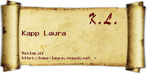 Kapp Laura névjegykártya